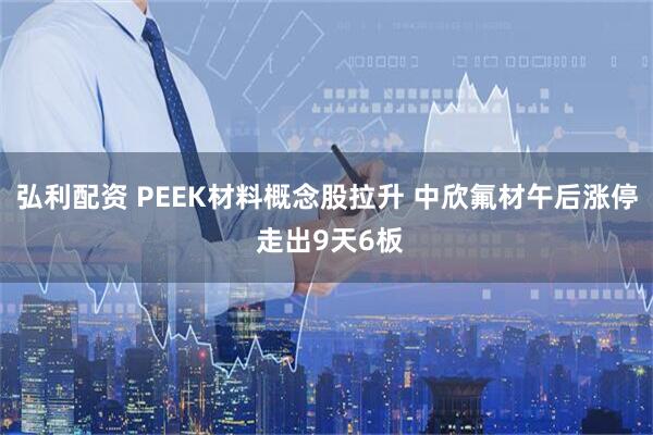 弘利配资 PEEK材料概念股拉升 中欣氟材午后涨停 走出9天6板